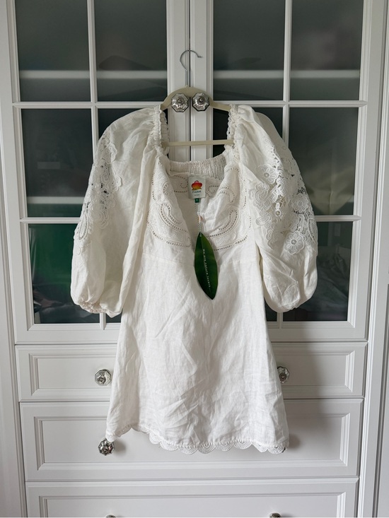 FARM Rio Dresses & Skirts - Farm Rio White Eyelet Detailed Dress
